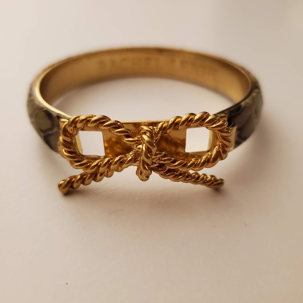 Rachel Leigh snakeskin bow tie snap braclet